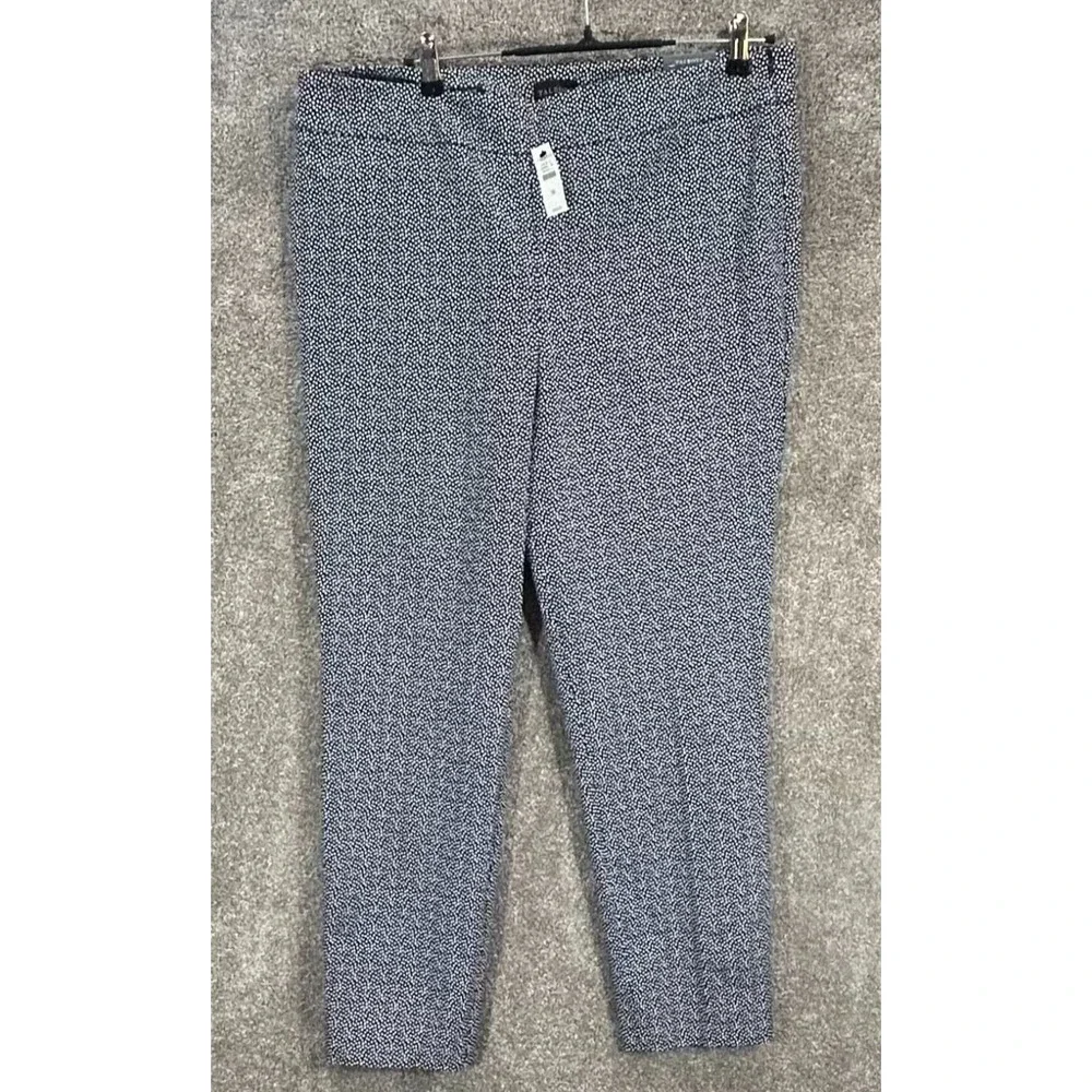 Talbots Pants Womens 16 Blue Dots Actual 38X29 Chatham Slim Ankle Side‎ Zip NWT